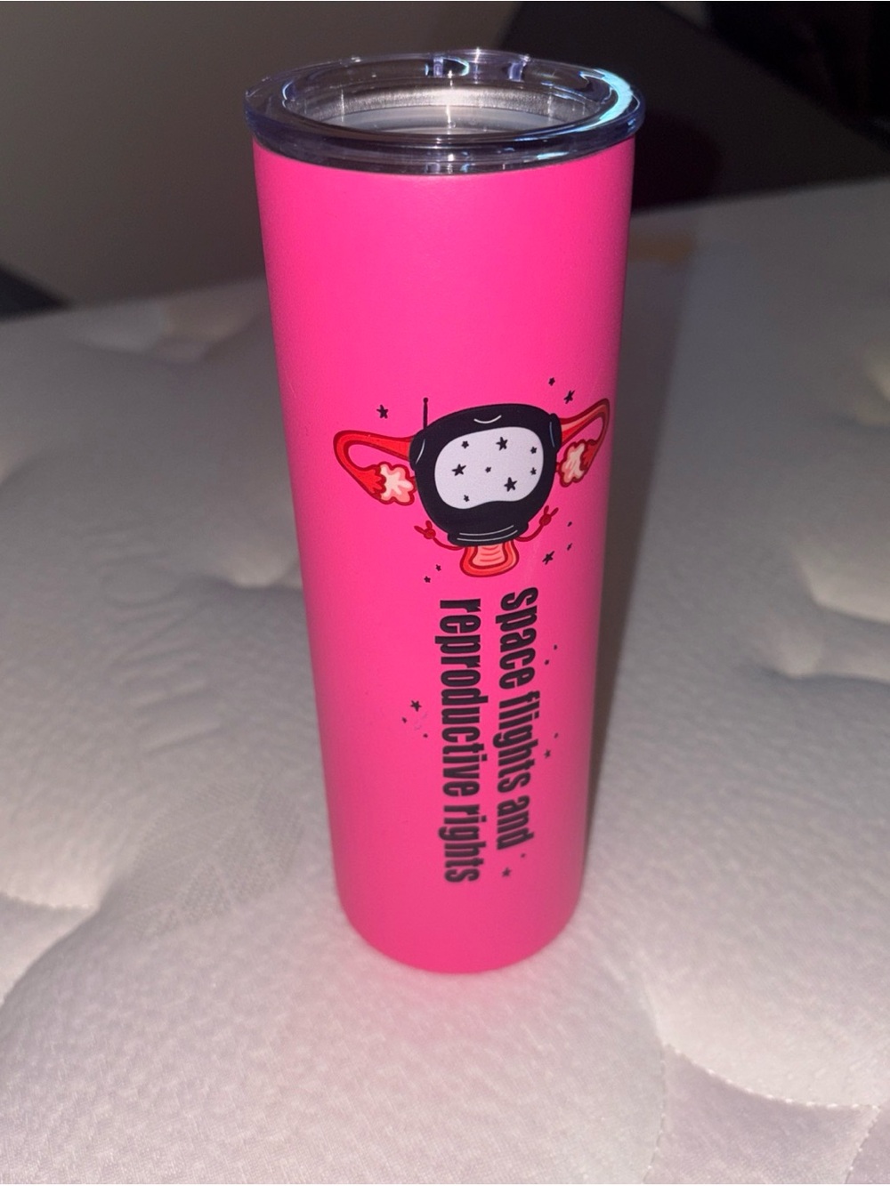 Space Flights and Reproductive Rights Tumbler - 15oz Tumbler / Pink